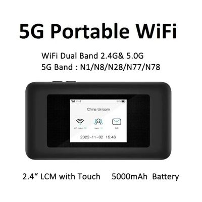 kopen 5000mAh 5G Dual-Band Pocket Router WiFi 6 Hotspot with SIM Slots 72H Streaming for Travel & Remote Work online manufacture