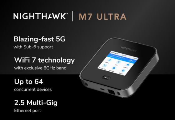 kopen NIGHTHAWK M7 Ultra 5G WiFi 7 Mobile Hotspot Router met 5.8Gbps snelheid en 2.5G Ethernet online manufacture